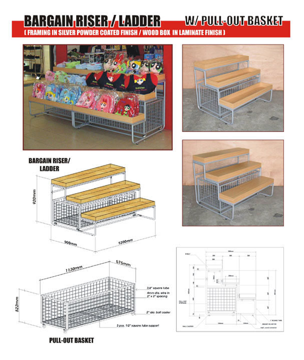 Bargain Riser / Ladder with Pull-Out Basket